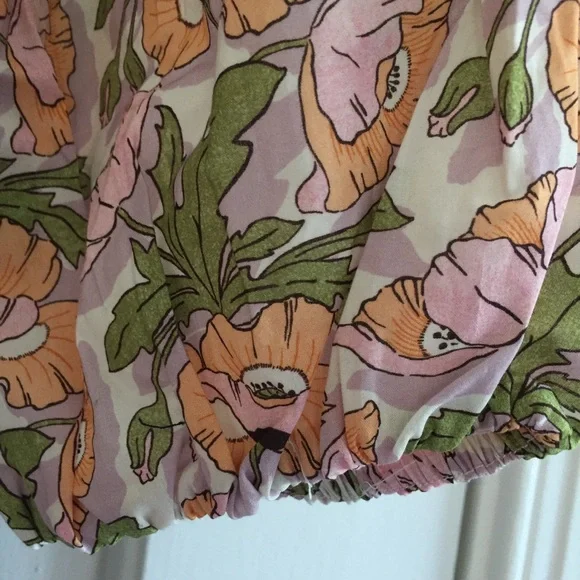 J Crew Liberty London Butterfield Poppy Smocked Waist Dress Prairie Cottagecore - Picture 11 of 13